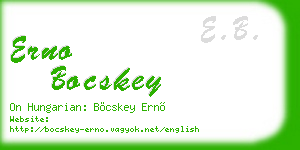 erno bocskey business card